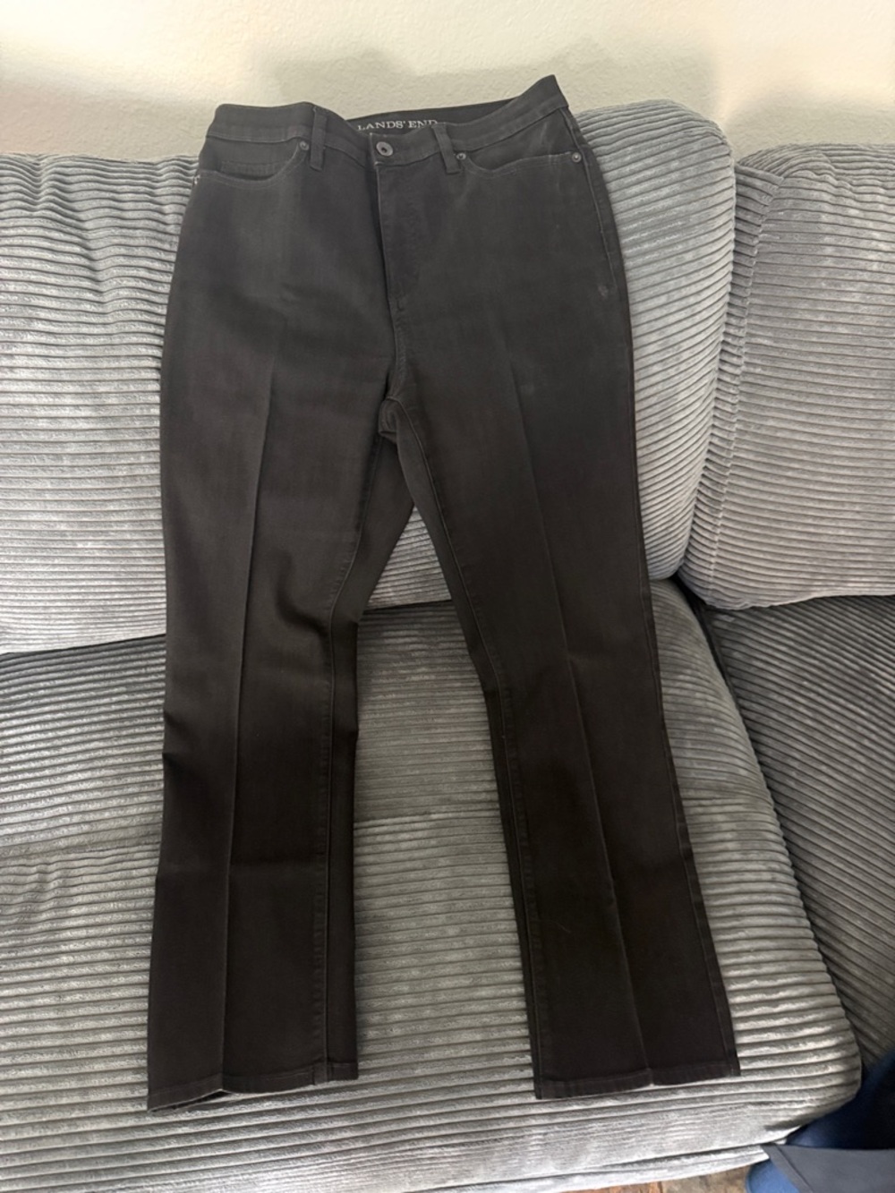 Lands' End Black Slim Straight Pants